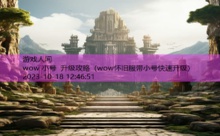 wow 小号 升级攻略-游戏人间