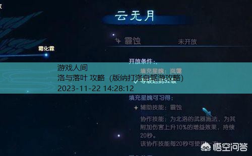 北洛星蕴加点攻略