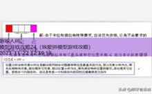模型游戏攻略24-游戏人间