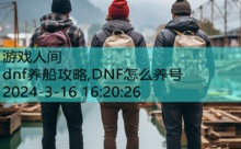 dnf养船攻略,DNF怎么养号-游戏人间