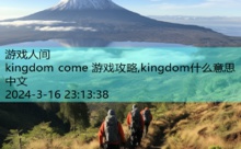 kingdom come 游戏攻略,kingdom什么意思中文-游戏人间