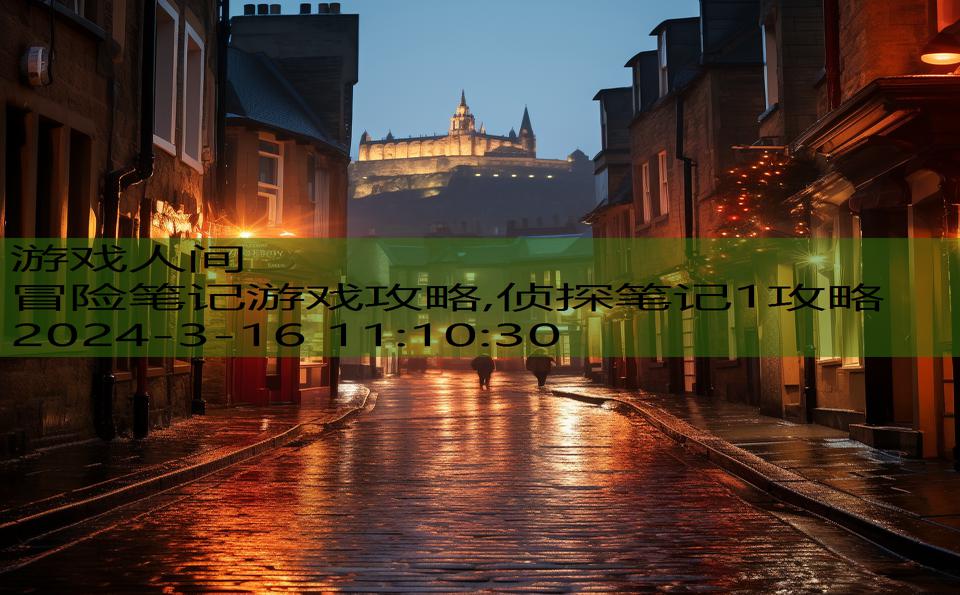 冒险笔记游戏攻略,侦探笔记1攻略