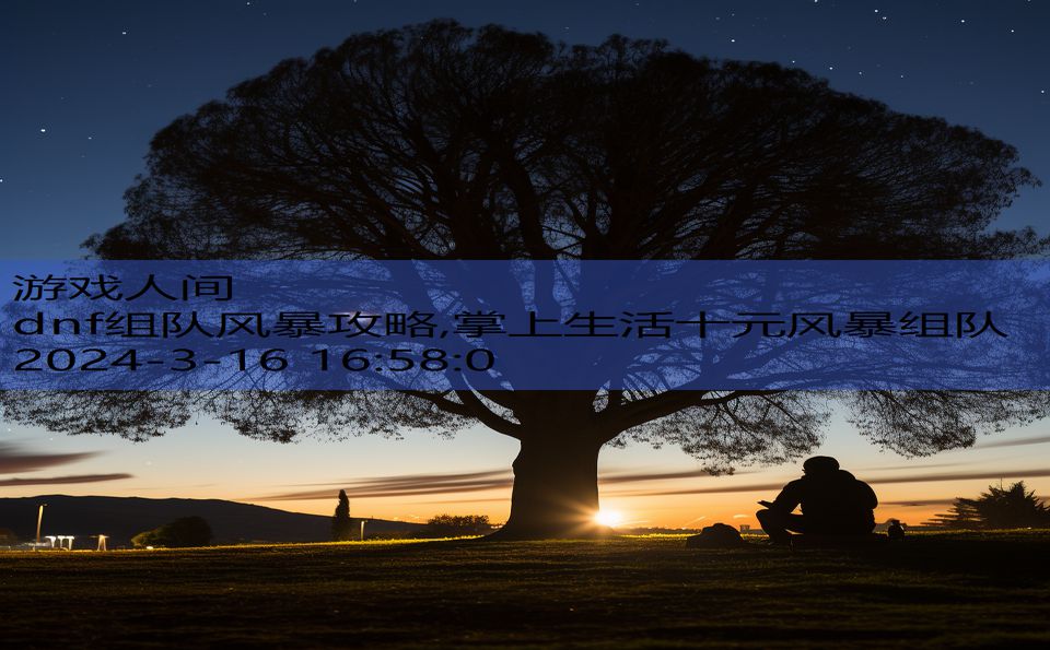 dnf组队风暴攻略,掌上生活十元风暴组队