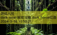 dark swan解密攻略,dark horse红酒-游戏人间